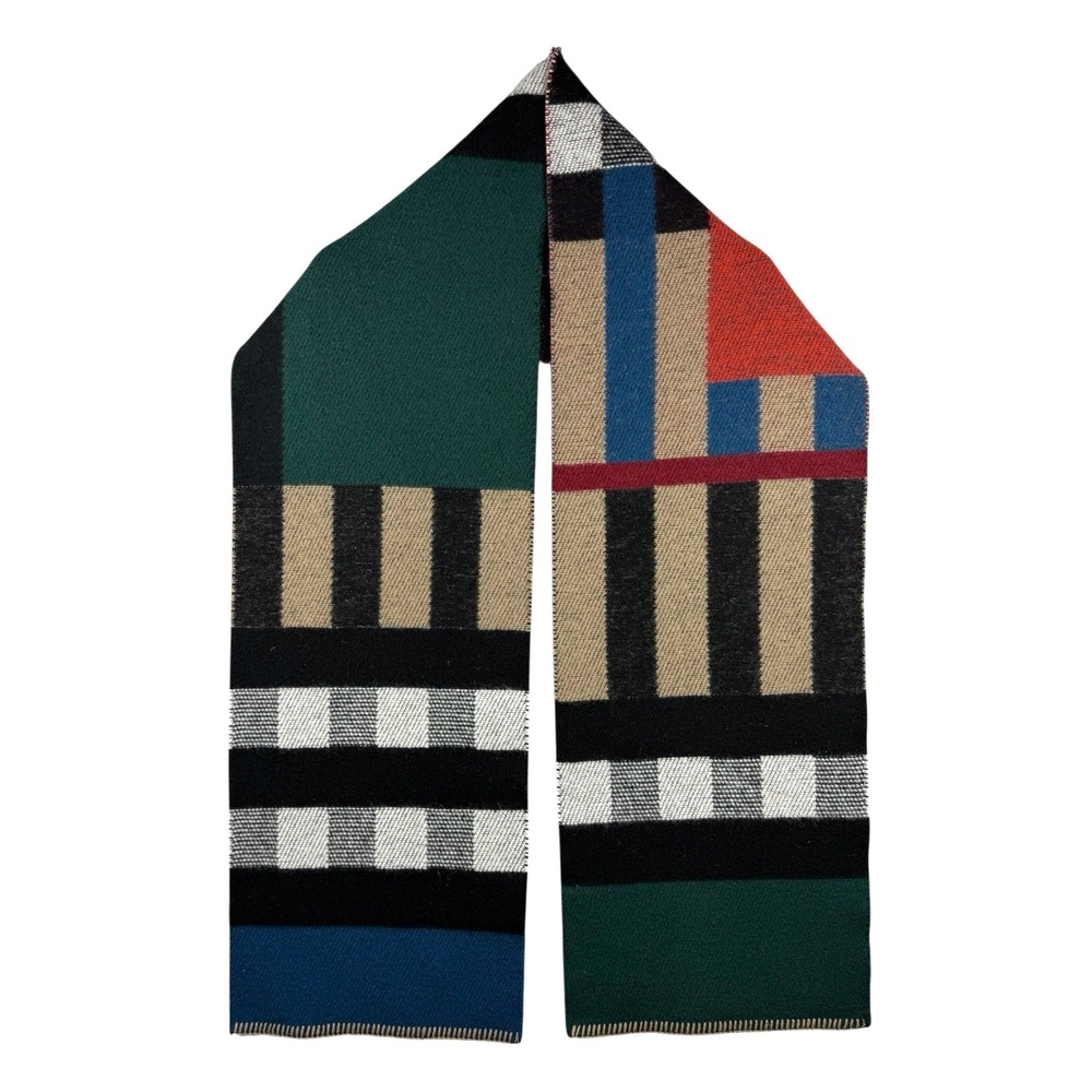 Rare Limited BURBERRY‎ Unisex Multicolor Wool Cashmere Blanket Scarf 75x12